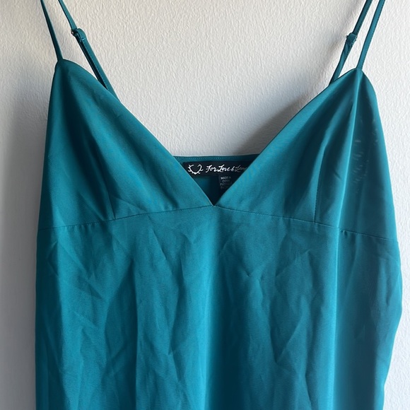 For Love And Lemons dark teal mini slip or camisole tank - Picture 2 of 6